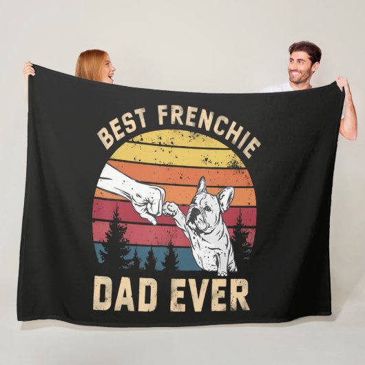 Beste Franse vader ooit Retro Fleece Deken (In situ)