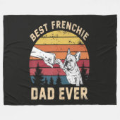 Beste Franse vader ooit Retro Fleece Deken (Voorkant (Horizontaal))