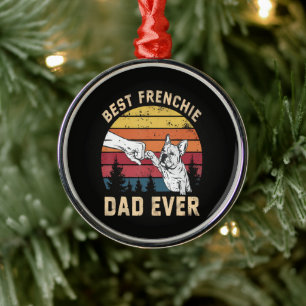 Beste Franse vader ooit Retro Metalen Ornament