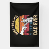 Beste Franse vader ooit Retro Spandoek (Verticaal)