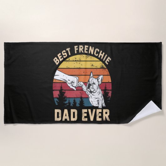 Beste Franse vader ooit Retro Strandlaken (Voorkant)