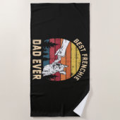 Beste Franse vader ooit Retro Strandlaken (Voorkant)