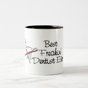 Beste Freakin Dentist Ever Tweekleurige Koffiemok