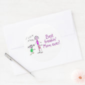 Beste Freakin-mam ooit (Kind) Ronde Sticker (Envelop)