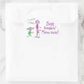 Beste Freakin-mam ooit (Kind) Ronde Sticker (Tas)