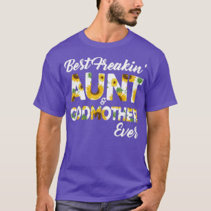 Beste Freakin tante Godmoeder op zonnebloem T-shirt