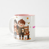 Beste Freundinnen-Tasse – Gemeinsam Lachen & Kaffe Tweekleurige Koffiemok (Voorkant links)