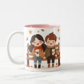 Beste Freundinnen-Tasse – Gemeinsam Lachen & Kaffe Tweekleurige Koffiemok (Links)