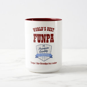 Beste FUNPA - zoals opa maar koeler - cadeau Tweekleurige Koffiemok