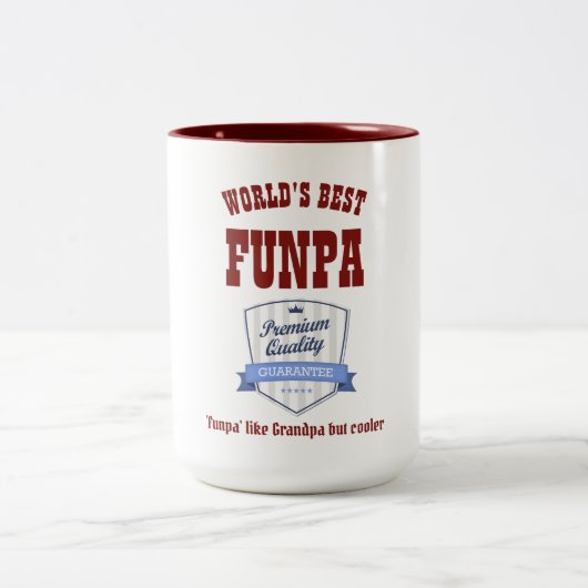 Beste FUNPA - zoals opa maar koeler - cadeau Tweekleurige Koffiemok (Center)