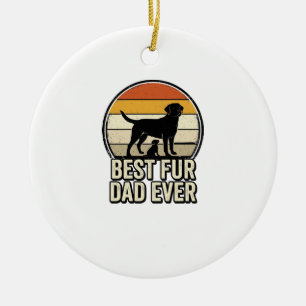 Beste Fur Papa Ooit Vintage Hond Papa Shirt Ontwer Keramisch Ornament