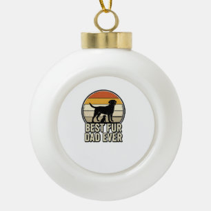 Beste Fur Papa Ooit Vintage Hond Papa Shirt Ontwer Keramische Bal Ornament