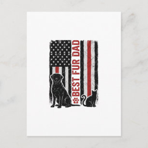 Beste Fur Vader Vintage Vlag Hond Kat Shirt Ontwer Briefkaart