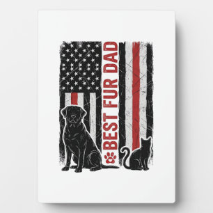 Beste Fur Vader Vintage Vlag Hond Kat Shirt Ontwer Fotoplaat