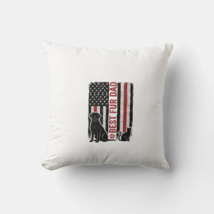 Beste Fur Vader Vintage Vlag Hond Kat Shirt Ontwer Kussen