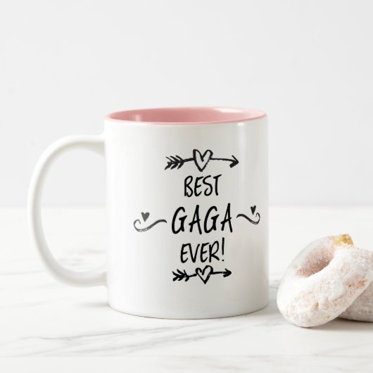 Beste Gaga Ooit Tweekleurige Koffiemok (Met donut)