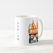 Beste Gamer Controller Typografie Gaming Koffiemok (Voorkant rechts)