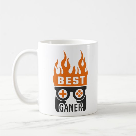 Beste Gamer Controller Typografie Gaming Koffiemok (Links)