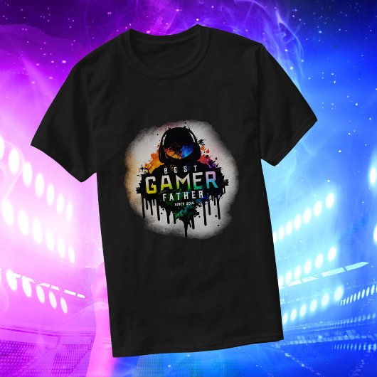 Beste Gamer Vader Sinds Aangepaste Tekst Graffiti  T-shirt