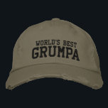Beste gamma ter wereld | Funny Grandpa gepersonali Geborduurde Pet<br><div class="desc">Eenvoudig retro  tekstontwerp van een fascinerende bijnaam voor de beste gruwelijke grootvaders ter wereld - grumpa. Pas de tekst aan om uw favoriete bijnaam op te nemen.</div>