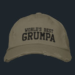 Beste gamma ter wereld | Funny Grandpa gepersonali Geborduurde Pet<br><div class="desc">Eenvoudig retro  tekstontwerp van een fascinerende bijnaam voor de beste gruwelijke grootvaders ter wereld - grumpa. Pas de tekst aan om uw favoriete bijnaam op te nemen.</div>