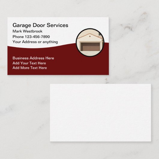 Beste garagedeuren Moderne Visitekaartjes (Voorkant / Achterkant)