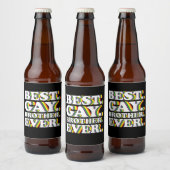Beste Gay Brother Ooit Familie LGBTQ Pride Rainbow Bier Etiket (Flessen)