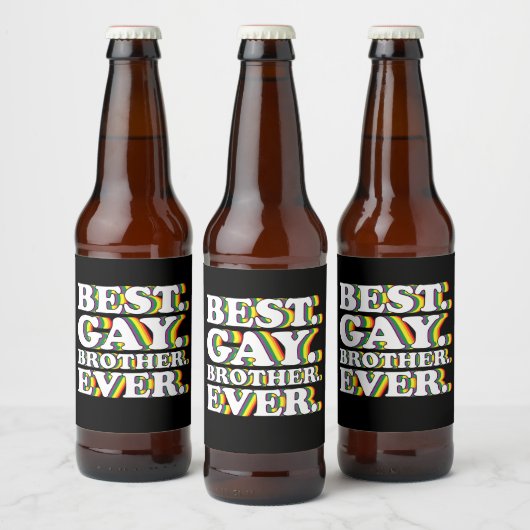 Beste Gay Brother Ooit Familie LGBTQ Pride Rainbow Bier Etiket (Flessen)