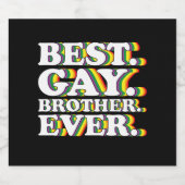 Beste Gay Brother Ooit Familie LGBTQ Pride Rainbow Bier Etiket (Enkel label)