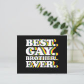 Beste Gay Brother Ooit Familie LGBTQ Pride Rainbow Briefkaart (Staand voorkant)