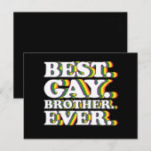 Beste Gay Brother Ooit Familie LGBTQ Pride Rainbow Briefkaart (Voorkant / Achterkant)