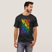 Beste Gay Tante Ooit LGBT Pride Rainbow Flag Famil T-shirt (Voorkant volledig)