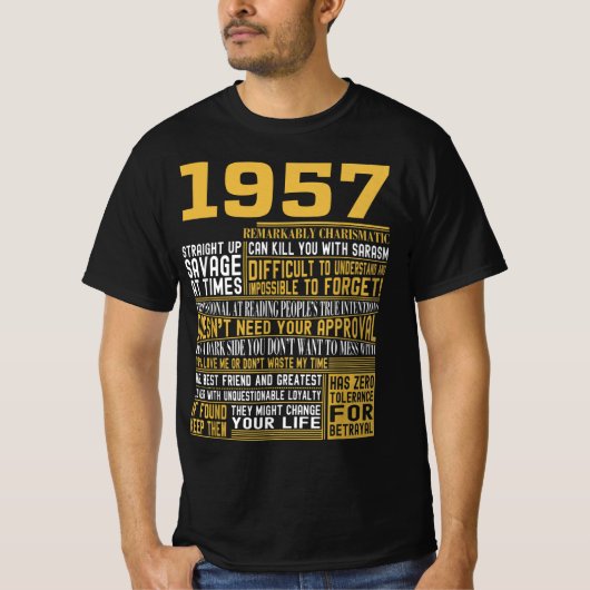 Beste geboren in 1957 Feiten voor Mannen, vrouwen, T-shirt (Voorkant)