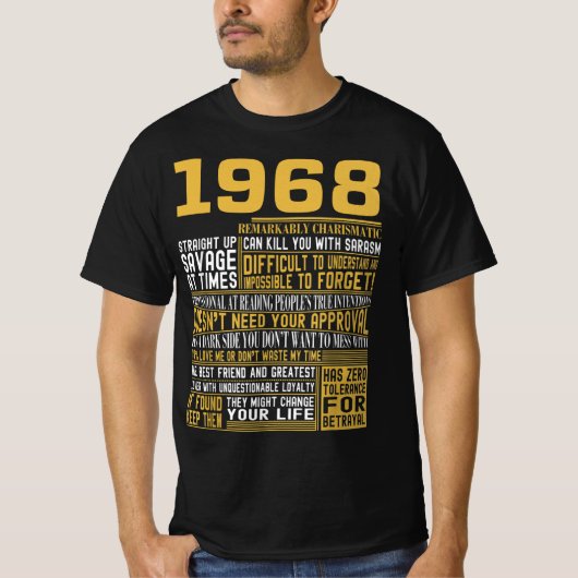 Beste geboren in 1968 Feiten voor Mannen, vrouwen, T-shirt (Voorkant)