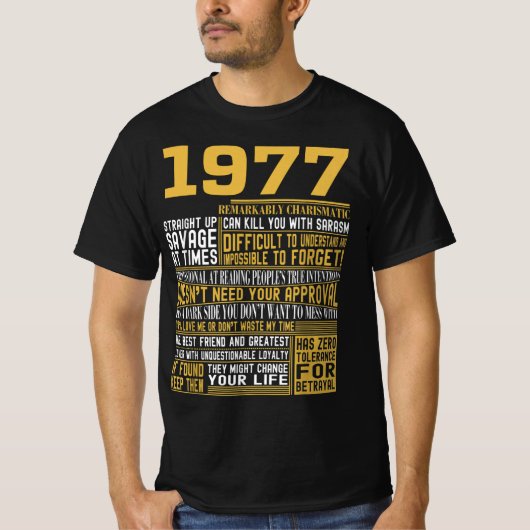 Beste geboren in 1977 Feiten voor Mannen, vrouwen, T-shirt (Voorkant)