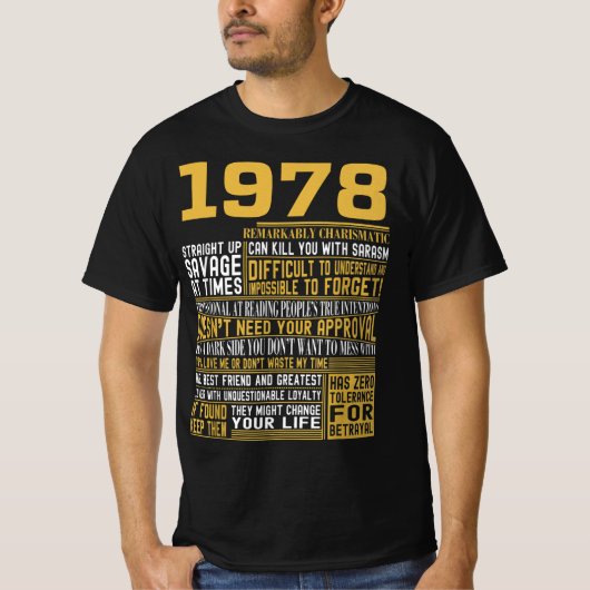 Beste geboren in 1978 Feiten voor Mannen, vrouwen, T-shirt (Voorkant)