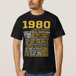 Beste geboren in 1980 Feiten voor Mannen, vrouwen, T-shirt