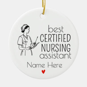 Beste gecertificeerde verpleegassistent keramisch ornament