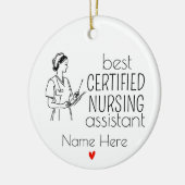 Beste gecertificeerde verpleegassistent keramisch ornament (Links)