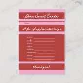 Beste Geheime Kerstman cadeau Cabana Roze Streep P Informatiekaartje (Voorkant)