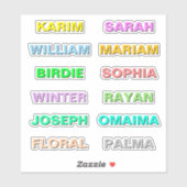 Beste Gekleurde Vetgedrukte Script Namen, Modern W Sticker (Vel)