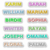 Beste gekleurde vetgedrukte scriptnamen, modern wa sticker (Voorkant)