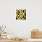 Beste Gele Roos Abstracte Moderne Kunst Bloem Poster (Keuken)