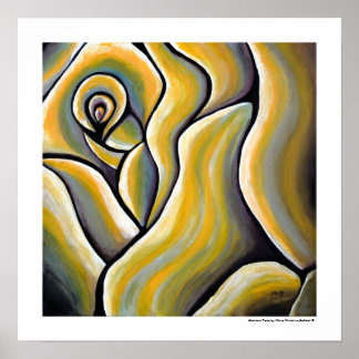 Beste Gele Roos Abstracte Moderne Kunst Bloem Poster