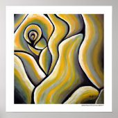 Beste gele Rose Abstract Moderne Art Flower Poster (Voorkant)