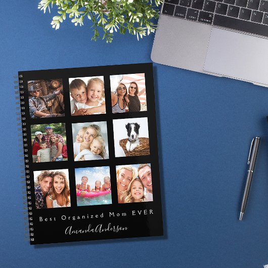 Beste georganiseerde mam fotofamilie collage zwart planner
