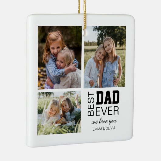 Beste gepersonaliseerde foto's van papa keramisch ornament (Rechts)