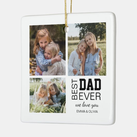 Beste gepersonaliseerde foto's van papa keramisch ornament (Links)