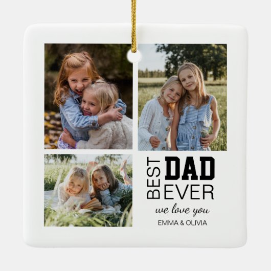 Beste gepersonaliseerde foto's van papa keramisch ornament (Achterkant)