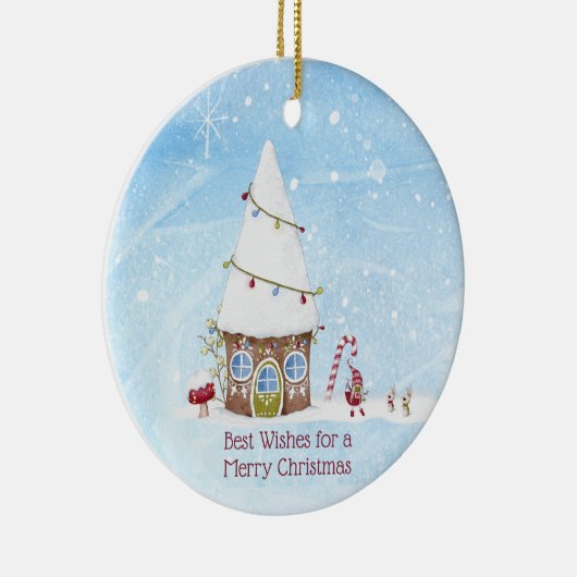 Beste gepersonaliseerde kerst met gnoomscène keramisch ornament (Rechts)